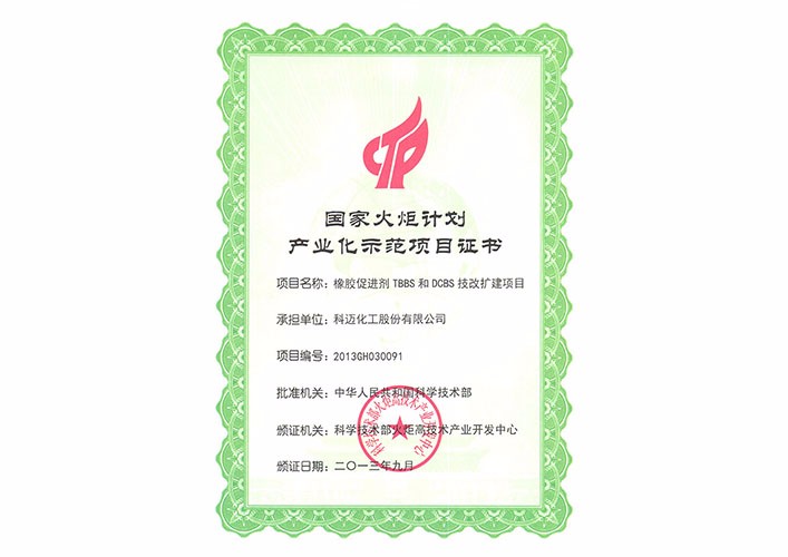 國家火炬計劃產(chǎn)業(yè)化示范項目